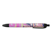 Roze Marmer Abstract Met Monogram Zwarte Inkt Pen (Bodem)