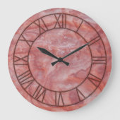 Roze marmer Afdrukmuur Grote Klok (Voorkant)