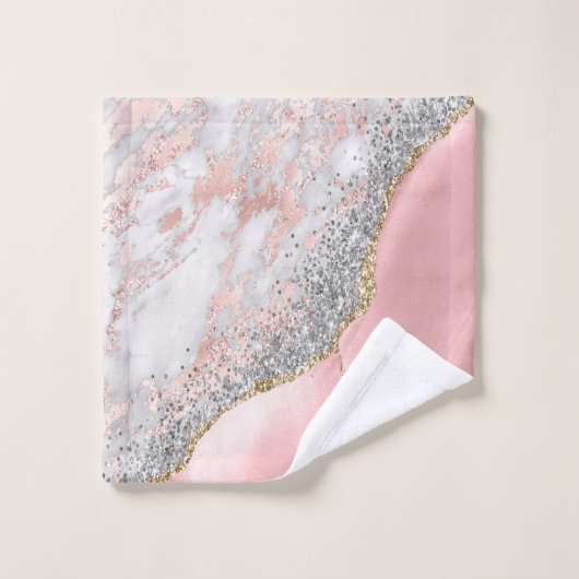 Roze marmer Agate Bad Handdoek (Wasdoekje)