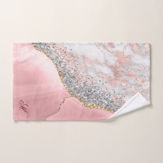 Roze marmer Agate Bad Handdoek (Handdoek)