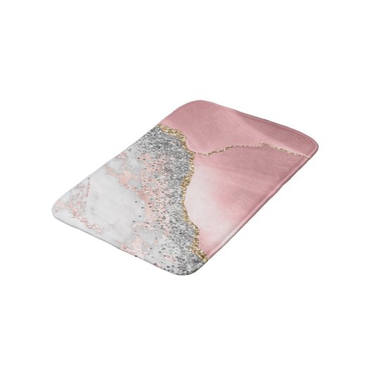 Roze marmer Agate Badmat (Gekanteld)