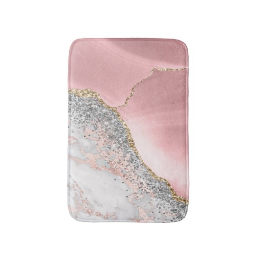 Roze marmer Agate Badmat (Voorkant Verticaal)