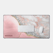 Roze marmer Agate Bureaumat (Keyboard & Muis)