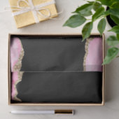 Roze marmer Agate Elegant Gemstone Golden Glitter Tissuepapier (Geschenk)