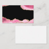 Roze marmer Agate Elegant Gemstone Golden Glitter Visitekaartje (Voorkant / Achterkant)