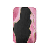 Roze Marmer Agate Elegante Edelsteen Gouden Glitte Badmat (Voorkant Verticaal)