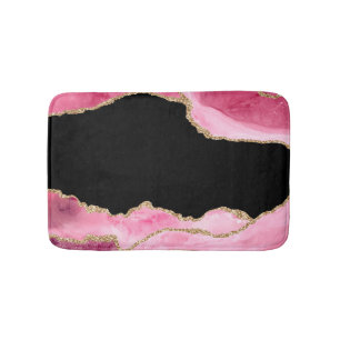 Roze Marmer Agate Elegante Edelsteen Gouden Glitte Badmat