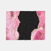 Roze Marmer Agate Elegante Edelsteen Gouden Glitte Fleece Deken (Voorkant (Horizontaal))