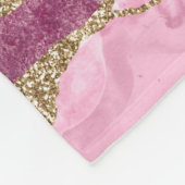 Roze Marmer Agate Elegante Edelsteen Gouden Glitte Fleece Deken (Hoek)