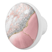 Roze marmer Agate Keramische Knop (Rechts)