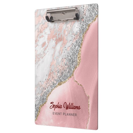 Roze marmer Agate Klembord (Links)
