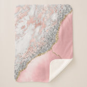Roze marmer Agate Sherpa Deken (Voorkant)
