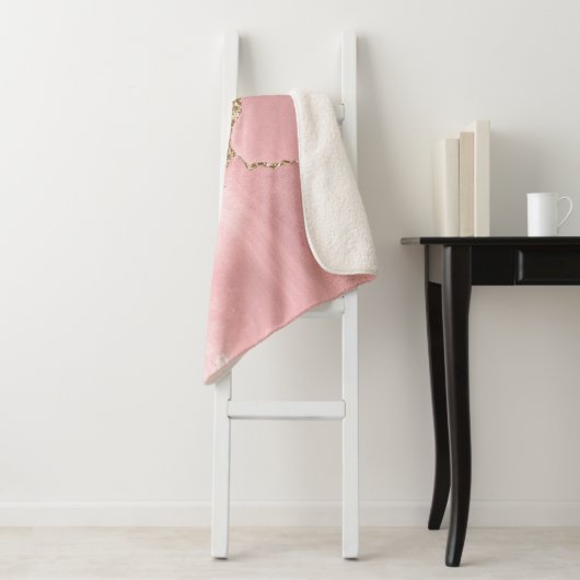 Roze marmer Agate Sherpa Deken (In situ)