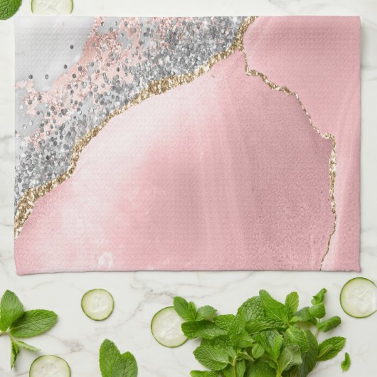 Roze marmer Agate Theedoek (Gevouwen)