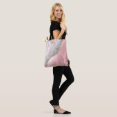 Roze marmer Agate Tote Bag (Op model)