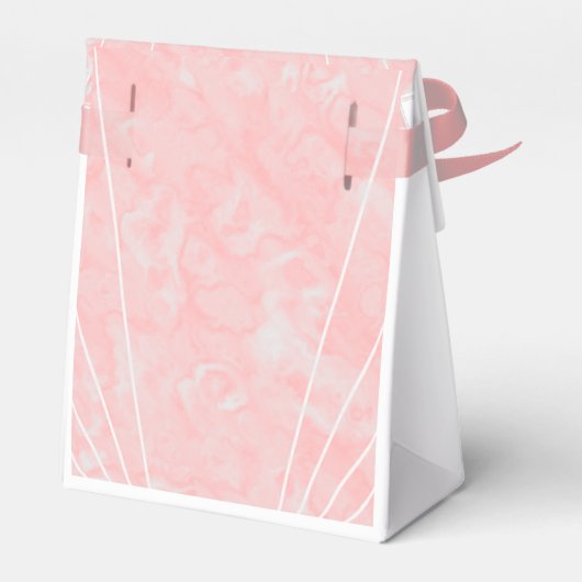 Roze Marmer Art Deco Design Bruiloft Bedankdoosjes (Achterkant)