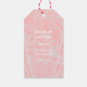 Roze Marmer Art Deco Design Bruiloft Cadeaulabel (Achterkant)