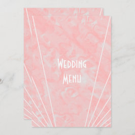 Roze Marmer Art Deco Design Bruiloft Menu
