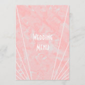Roze Marmer Art Deco Design Bruiloft Menu (Voorkant)