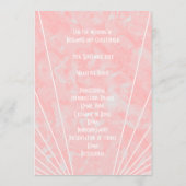 Roze Marmer Art Deco Design Bruiloft Programmakaart (Achterkant)