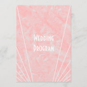 Roze Marmer Art Deco Design Bruiloft Programmakaart (Voorkant)