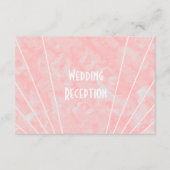 Roze Marmer Art Deco Design Bruiloft Receptie Informatiekaartje (Voorkant)