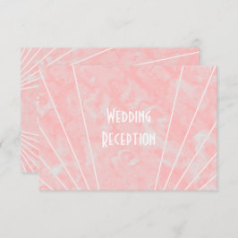 Roze Marmer Art Deco Design Bruiloft Receptie Informatiekaartje