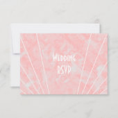 Roze Marmer Art Deco Design Bruiloft RSVP Kaartje (Voorkant)