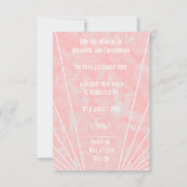 Roze Marmer Art Deco Design Bruiloft RSVP Kaartje (Achterkant)