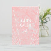 Roze Marmer Art Deco Design Bruiloft Save The Date (Staand voorkant)