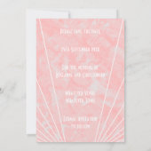 Roze Marmer Art Deco Design Bruiloft Save The Date (Achterkant)