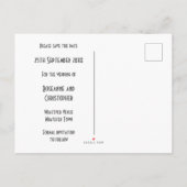 Roze Marmer Art Deco Design Bruiloft Save The Date Aankondigingskaart (Achterkant)