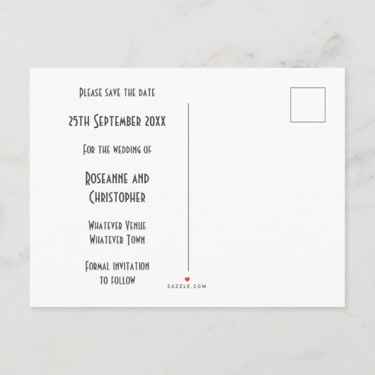 Roze Marmer Art Deco Design Bruiloft Save The Date Aankondigingskaart (Achterkant)