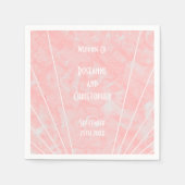 Roze Marmer Art Deco Design Bruiloft Servet (Voorkant)