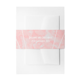 Roze Marmer Art Deco Design Bruiloft Uitnodigingen Wikkel