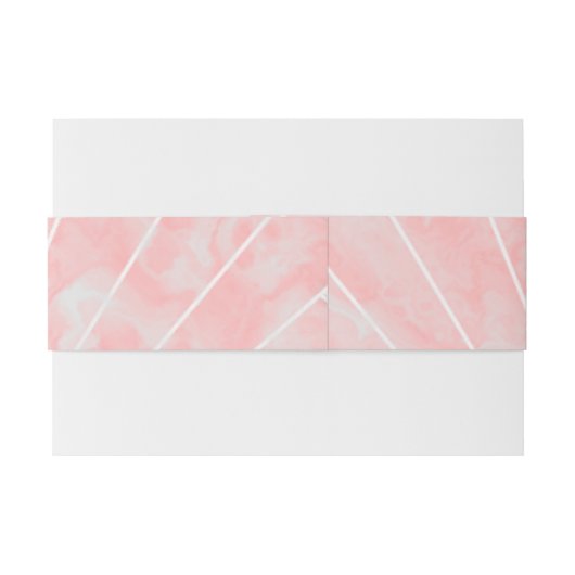 Roze Marmer Art Deco Design Bruiloft Uitnodigingen Wikkel (Achterkant Voorbeeld)