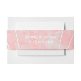 Roze Marmer Art Deco Design Bruiloft Uitnodigingen Wikkel