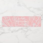 Roze Marmer Art Deco Design Bruiloft Waterfles Etiket (Enkel label)