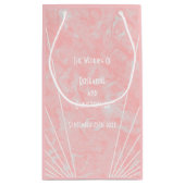 Roze Marmer Art Deco Design Trouwdag Klein Cadeauzakje (Achterkant)