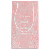 Roze Marmer Art Deco Design Trouwdag Klein Cadeauzakje (Voorkant)