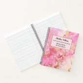 Roze Marmer Artistieke Quotes Notitieboek (Binnen)