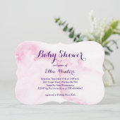 roze marmer Baby shower Uitnodiging (Staand voorkant)