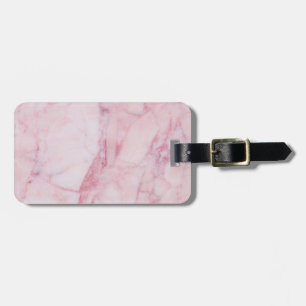 Roze marmer bagagelabel
