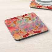 Roze marmer Beverage Coaster Onderzetter (Linkerzijde)