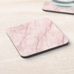 Roze marmer biologisch stoffig roze blush bier onderzetter