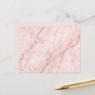 Roze marmer biologisch stoffig roze blush  briefkaart