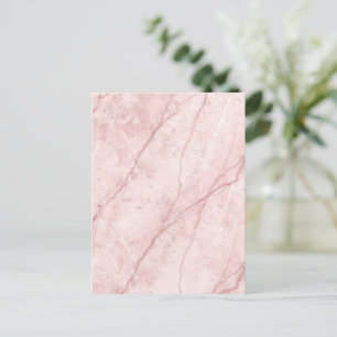 Roze marmer biologisch stoffig roze blush briefkaart