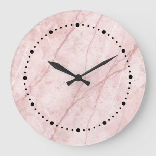Roze marmer biologisch stoffig roze blush grote klok