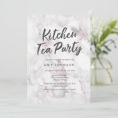 Roze Marmer Bruids Douche Uitnodiging (Staand voorkant)