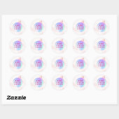 Roze marmer business logo ronde sticker (Vel)